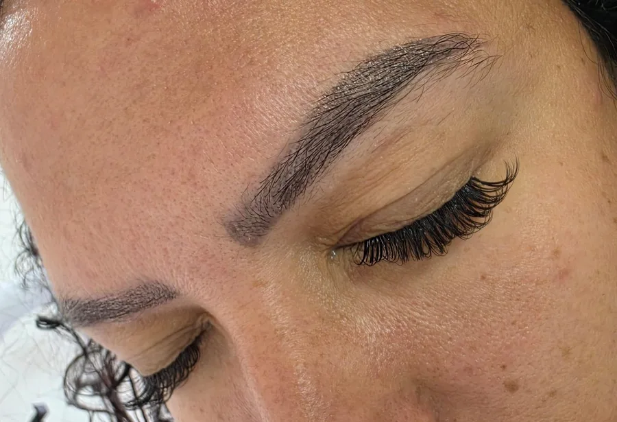 Lashes and brows close-up result